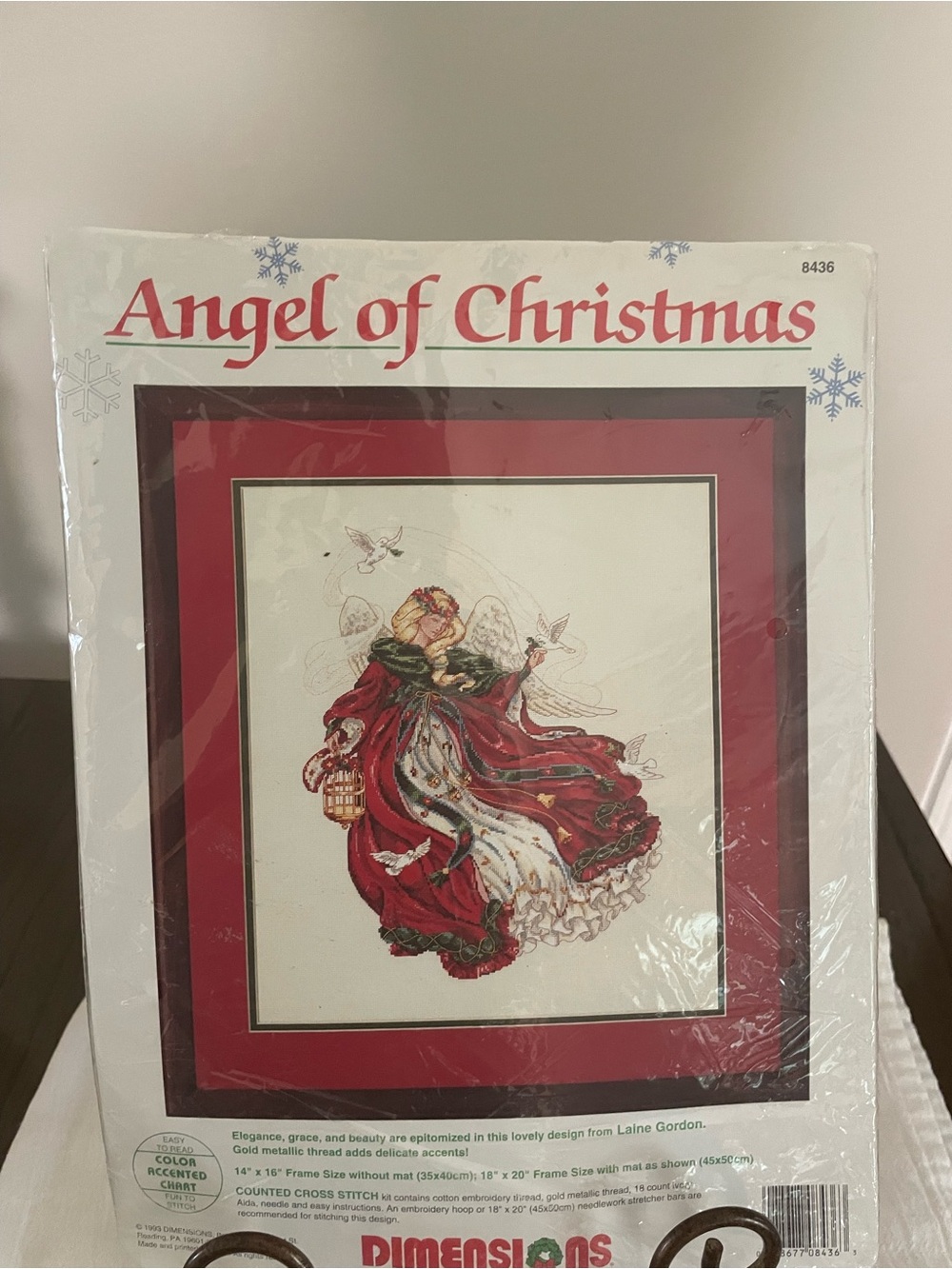 Angel of Christmas Wall Art Print - Red by Dimensions